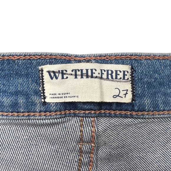 We The Free People Low Maintenance Crop Boot Denim Jean Blue Mid Rise Boho New - Picture 11 of 14